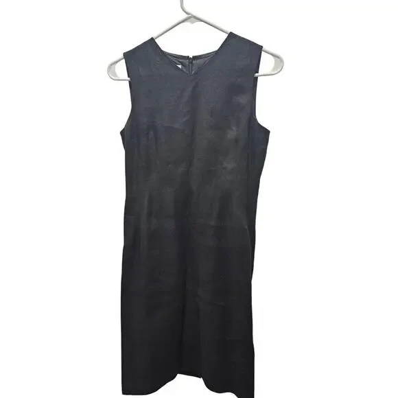 Talbots | Dresses | Talbots Pure Irish Linen Black Sleeveless Career  Classic Sheath Dress Size 2 | Poshmark